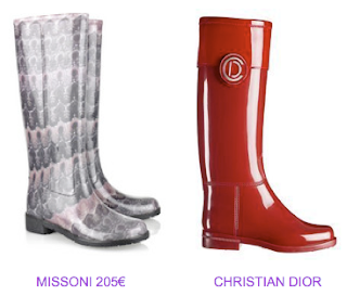 Botas agua Missoni y Christian Dior